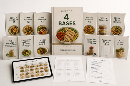 Método 4 bases ➕ 12 Bonos para organizarte, ahorrar y resolver la comida semanal sin complicarte.